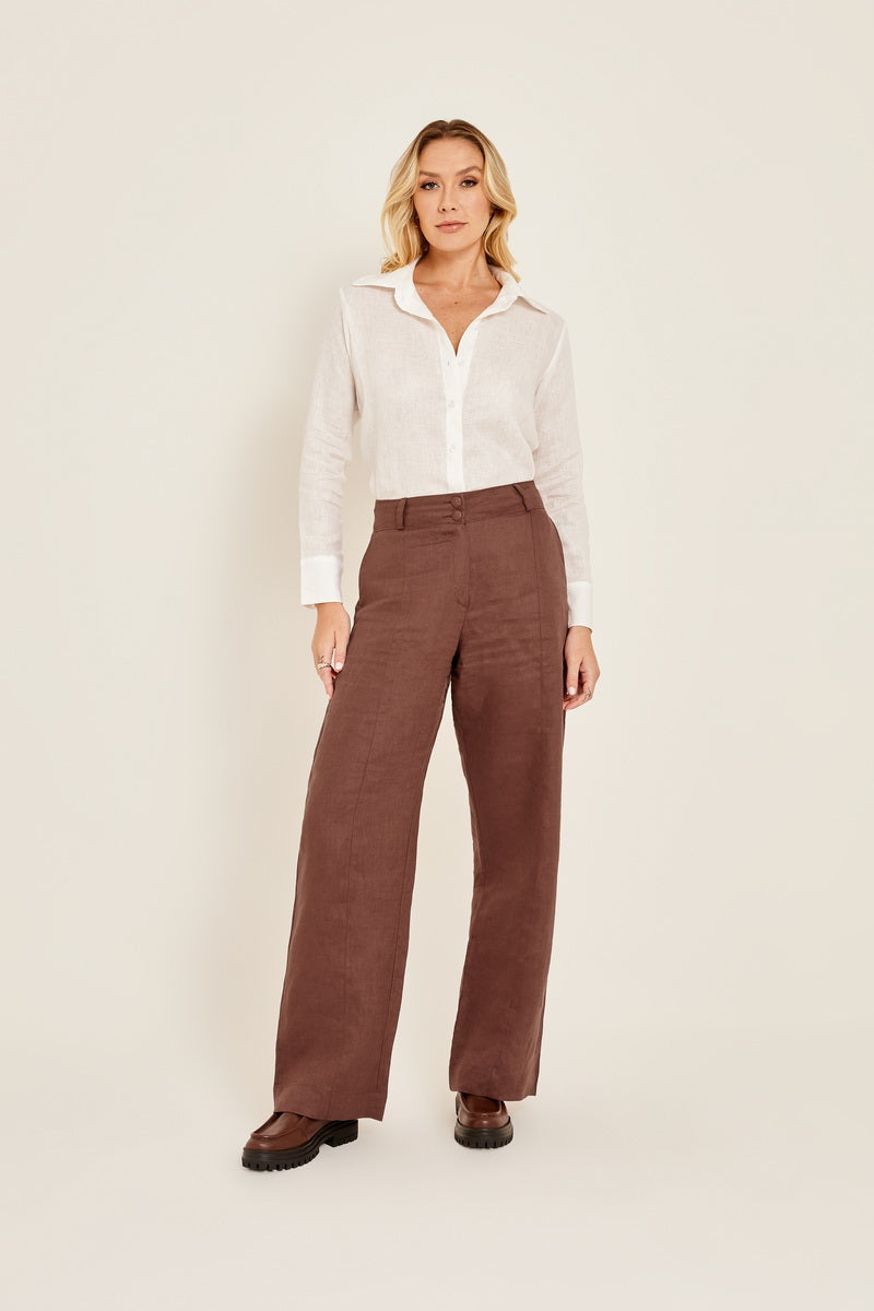 Calça de Linho Reta Luna